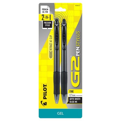 Pilot 2ct G2 PenStylus Premium Gel Pen and Stylus Fine Point 0.7mm Black