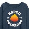 Women's - Instant Message - Aspen Colorado 1879 Lightweight French Terry Wide Neck Long Sleeve Graphic Shirt - 2 of 4