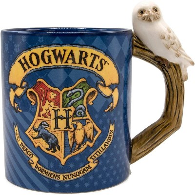 Silver Buffalo Harry Potter Hogwarts Crest 20oz Ceramic Mug with Sculpted Handle