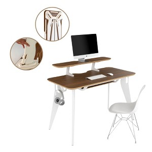 Hoek Office Desk Bundle, 47.5" x 23", Modular Shelving, Storage Hook, Wall-Mountable Desk for Compact Spaces & Work, Tool Free Set Up - 1 of 4