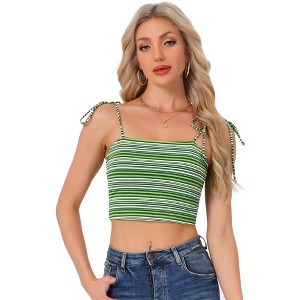 Allegra K Women's Tie Spaghetti Straps Sleeveless Summer Crop Cami Top - 1 of 4