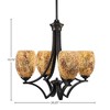 Toltec Lighting Zilo 4 - Light Chandelier in  Matte Black with 5" Gold Fusion Shade - 2 of 2