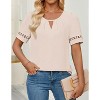 Coolmee Women's Dressy Casual Tops Keyhole Business Work Blouses Pleated Summer Shirts - 3 of 4