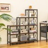 Tangkula 5-Tier Bookshelf 9 Cubes Bookcase 12 Shelves Storage Display Organizer Rustic - 2 of 4