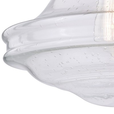 Huntley 12" Satin Nickel Farmhouse Semi Flush Mount Light