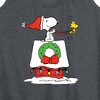 Women's - Peanuts - Snoopy and Woodstock House Sleigh Graphic Racerback Tank - 2 of 4