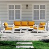 WestinTrends Avalon Outdoor 6-Piece Modular Sectional Patio Furniture Sofa Set, White/Yellow - 2 of 4