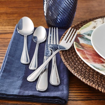 Riverridge Beaded Flatware 46pc Non-monogrammed Stainless Steel ...