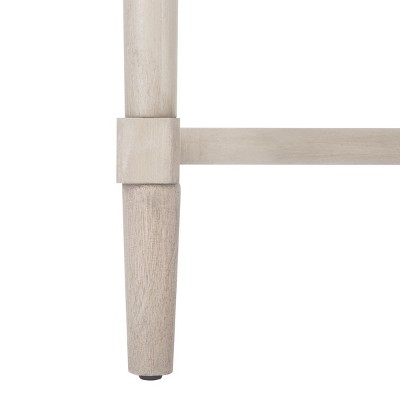 Greige Wood Accent Table with Storage Drawer