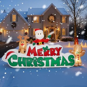 GOTGELIF 9.5FT Inflatable Merry Christmas Sign with LED Lights Outdoor Holiday Decoration - 1 of 4