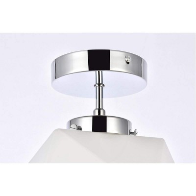 Lawrence Chrome and White Glass 1-Light Flush Mount
