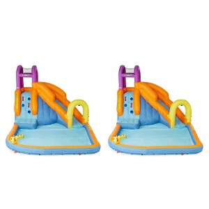 Magic Time International Mega Tornado Twist Inflatable Kids Water Park w/ Slide, Water Cannon, Splash Pool, & Climbing Wall for Ages 5 & Up (2 Pack) - 1 of 4