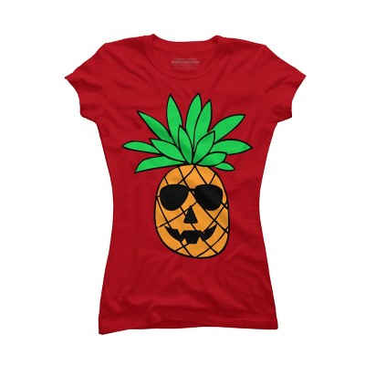 Junior's Design By Humans HALLOWEEN PINEAPPLE PUMPKIN THEMED By Ujangkasep T-Shirt