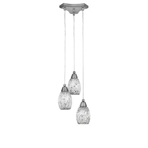 Toltec Lighting Europa 3 - Light Pendant in  Brushed Nickel with 5" Black Fusion Shade - 1 of 1