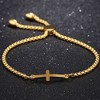 Religious Cross Bracelet by Ginger Lyne Adjustable Stainless Steel Chain Silver or Gold Finish - 2 of 4