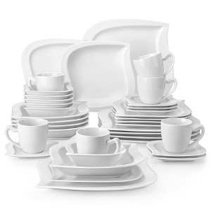 vancasso 36-Piece Ivory Floral Rim Ceramic Dinnerware Set for 6 - Includes Cereal Bowls, Perfect for Entertaining & Special Occasions - 1 of 4