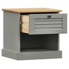 vidaXL Gray Solid Pine Wood Nightstand - Bedside Cabinet with Metal Knob and Storage for Bedroom, Office, Living Room - 16.5" x 13.8" x 16.5" - 4 of 4
