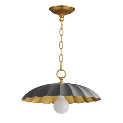 Maxim Lighting Primrose 1 - Light Pendant in  Dark Grey/Gold Leaf