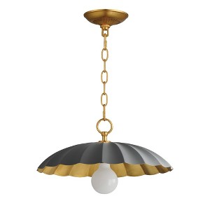 Maxim Lighting Primrose 1 - Light Pendant in  Dark Grey/Gold Leaf - 1 of 1