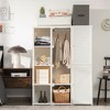 Costway Portable Closet Clothes Foldable Armoire Wardrobe Closet w/8 Cubes Hanging Rods - 4 of 4