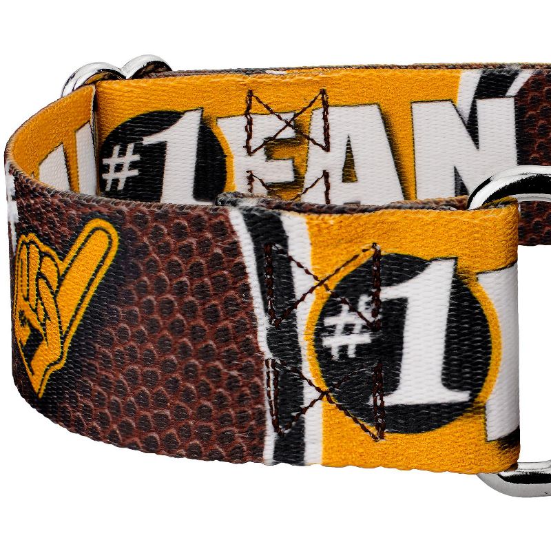 Country Brook Petz 1 1/2 Inch Black and Gold Football Fan Martingale Dog Collar Limited Edition, 4 of 5