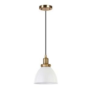 Hudson and Canal 8" Wide Pendant with Metal Shade - 1 of 4