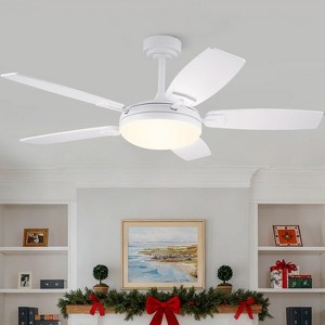 Kviflon 52 Inch Modern Downrod Ceilng Fan Light, Reversible DC Motor,3CCT Dimmiable LED,for Living Room Patio Kitchen - 1 of 4