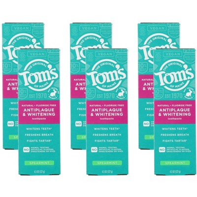 Tom's Of Maine Antiplaque and Whitening Toothpaste Spearmint - Case of 6/4.5 oz
