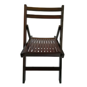 Cesicia Slatted Wood Folding Chair, 4Pcs Patio Accent Chair - 1 of 4