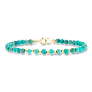Ross-Simons 4-4.5mm Howlite Bead Bracelet in 10kt Yellow Gold : Target