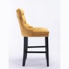 PAGED Bar Stools Set of 2 Modern Swivel Velvet Barstools with Button Tufted Back and Wooden Legs for Bar, Kitchen - 2 of 4