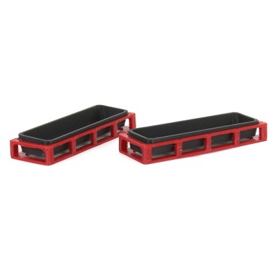 3D to Scale 1/64 2 Pack of 3D Printed Red & Black Plastic Feed Troughs 64-302-R