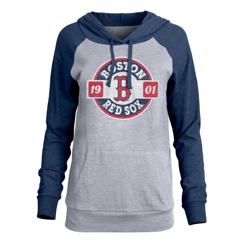 MLB Boston Red Sox Women&#39;s Lightweight Bi-Blend Hooded T-Shirt, 1 of 3