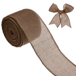 Unique Bargains Burlap Wired Edge Durable Thick Fabric Ribbons for DIY Crafts 1 Pc - 1 of 4