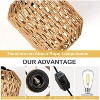 Mayeerty Plug in Pendant Light with LED Bulb Rattan Hanging Lamp with 16ft Dimmable Cord - 4 of 4