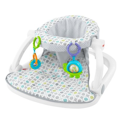 Fisher-Price FLD88 Unisex Supportive Sit-Me-Up Comfy Interactive Home Floor Seat Infant Mat with 2 Linkable Toys