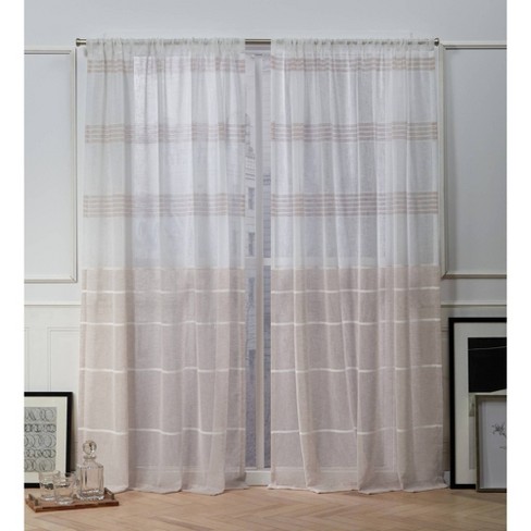 Wexford Embroidered Rod Pocket Sheer, Jaclyn Love Curtains