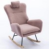 NicBex Teddy Nursery Rocking Chair,Upholstered Glider Accent Chair with Pocket and Headrest for Living Room,Bedroom,Balcony - 2 of 4