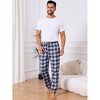 INSPIRE CHIC Men's Elastic Waist Drawstring Plaid Pajama Sleep Pants - 2 of 4