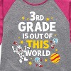 Girls' - Dr. Seuss - Third Grade Out Of This World Shirt Tail Raglan Graphic T-shirt - 2 of 4