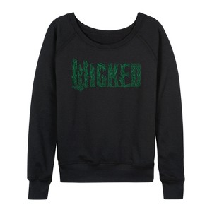 Women's - Wicked - Twisted Tree Branch Logo Lightweight French Terry Wide Neck Long Sleeve Graphic Shirt - 1 of 4