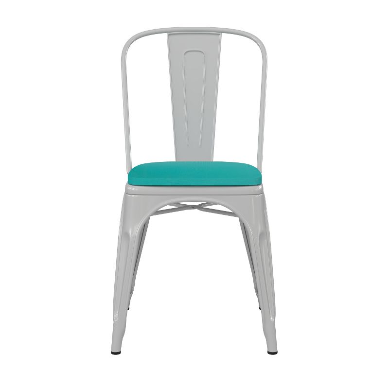 Flash Furniture Perry Commercial Grade Metal Indoor-Outdoor Stackable Chair with All-Weather Polystyrene Seat, 3 of 13
