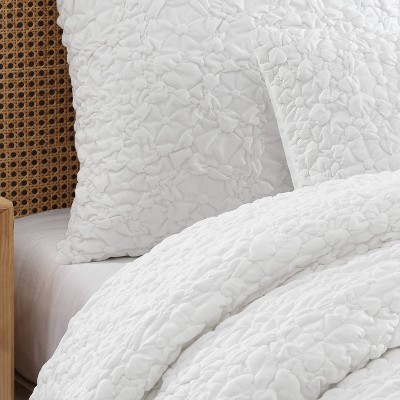 White Floral Bubble 26" x 26" Euro Sham Set