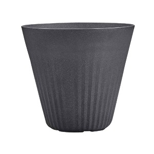 Crescent Garden Fold Eco-Friendly Plastic Round Planter Pot Gray 18"x16.7" - 1 of 4