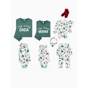 PATPAT Family Christmas Pjs Matching Sets Holiday Jammies Sleepwear Christmas Pajamas for Family Xmas Outfits with Socks - 1 of 4