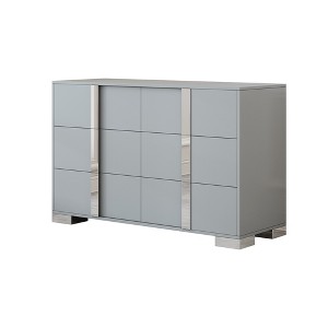 SEVOBAL Dressers Modern Dresser with Metal Handles and Sleek Mirrored Storage for Stylish Bedroom or Living Room, Gray, 17.7"*47.2"*30.3" - 1 of 4