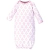 Hudson Baby Infant Girls Cotton Gowns, Peacock Feathers, Preemie/Newborn - 3 of 4