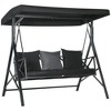 CAVINAS 3-Seat Patio Swing Chair,Porch Swing with Cushion,3 Throw Pillows and Adjustable Tilt Canopy,Outdoor Swing for Poolside,Backyard,Garden - 2 of 4