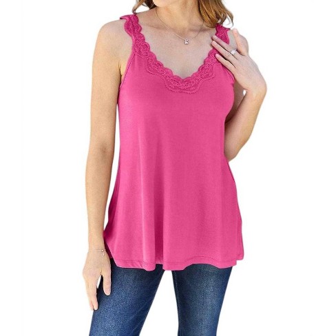 Women's Effortless Elegance Lace V-Neck Cami - Basic Bae - image 1 of 4