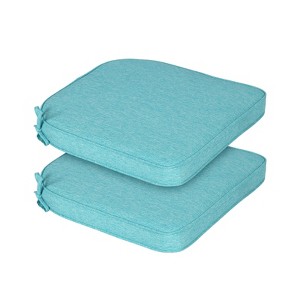 Aoodor Outdoor Dining Chair Cushions Set of 2, Waterproof Patio Furniture Seat Cushions, Outdoor Chair Pads with Ties - 1 of 4